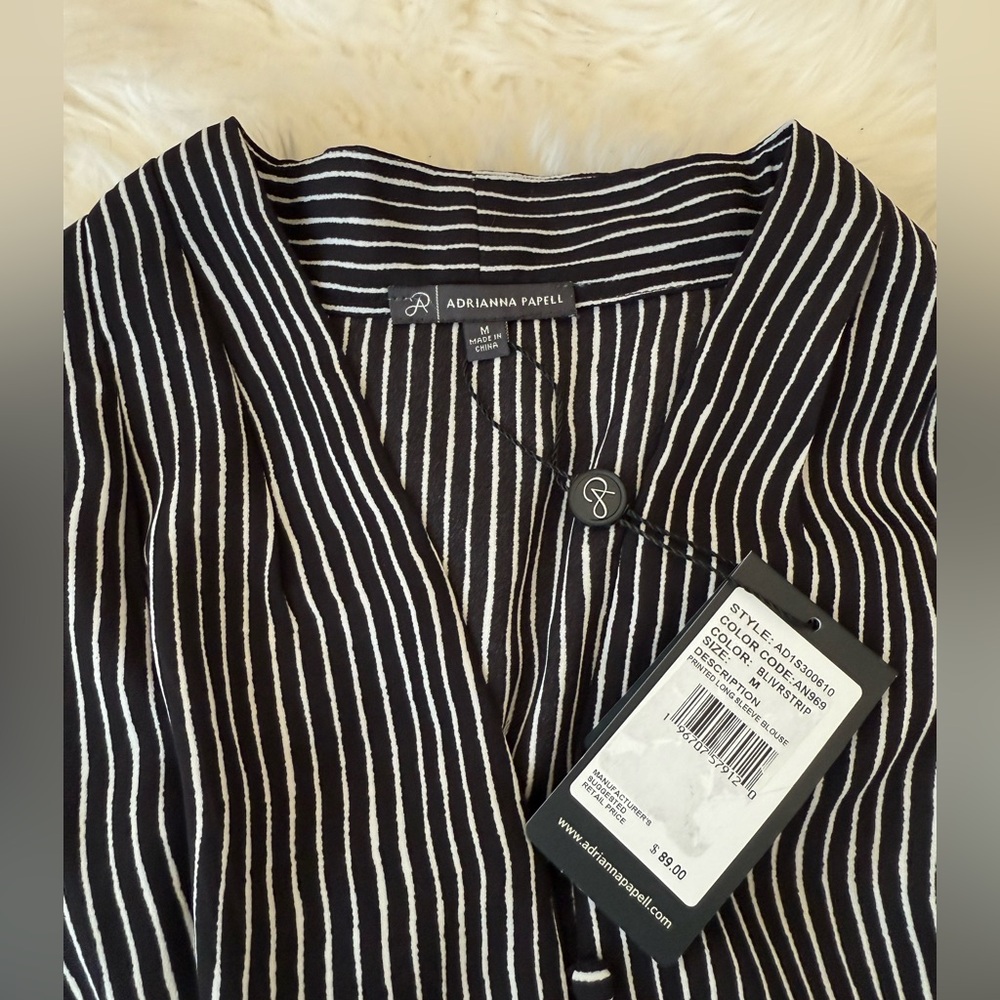 Adriana Papell Striped Blouse